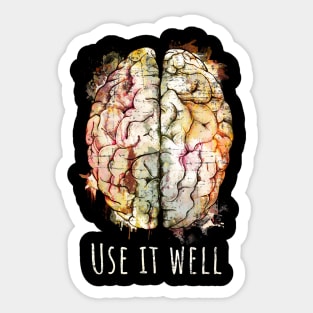 Color human brain watercolor use it well Sticker